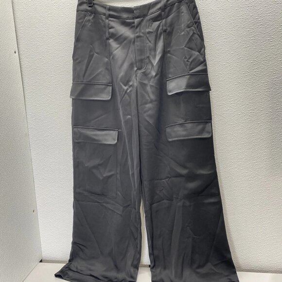 THE NOLI SHOP Women's Milan Satin Cargo Pants Black Size 10 NWT - Picture 1 of 10